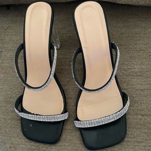 Diamond Stud women's heel with a glassy heel black Size 38  / 7
